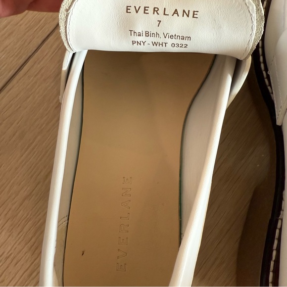 Everlane White Leather Loafers with Chunky Sole Womens 7 - Picture 6 of 6
